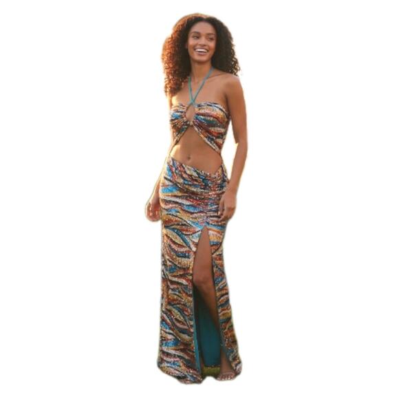 NEW w TAGS Fashion Nova Women's Always Pretty Sequin Maxi Dress Size M Tropical NEW w TAGS Fashion Nova Women's Always Pretty Sequin Maxi Dress Size M Tropical